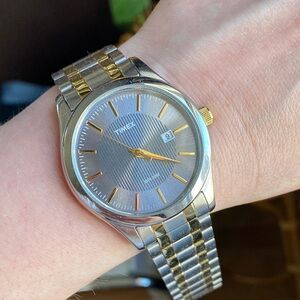 Timex Elevated Classic Watch Silver Gold Tone